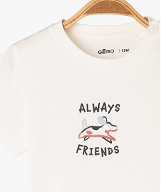 tee-shirt manches courtes a message bebe garcon blancG508001_2