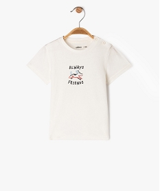 tee-shirt manches courtes a message bebe garcon blancG508001_4