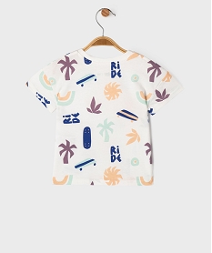 tee-shirt manches courtes a motifs skate bebe garcon blancG509101_3