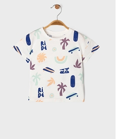 tee-shirt manches courtes a motifs skate bebe garcon blancG509101_4