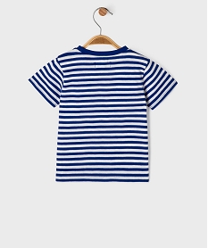 tee-shirt manches courtes a rayures bebe garcon bleuG509201_3