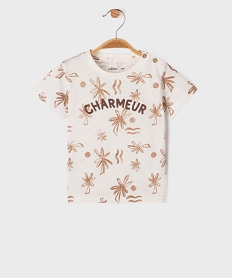 tee-shirt manches courtes a motifs palmiers bebe garcon blancG509401_4