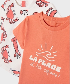 tee-shirts manches courtes imprimes bebe garcon (lot de 2) orange standardG510201_2