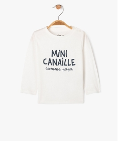 GEMO Tee-shirt manches longues à message bébé garçon blanc standard