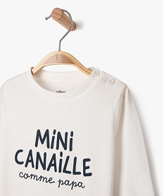 tee-shirt manches longues a message bebe garcon blanc standard tee-shirts manches longuesG510801_2