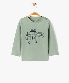 GEMO Tee-shirt manches longues en coton imprimé bébé garçon vert standard