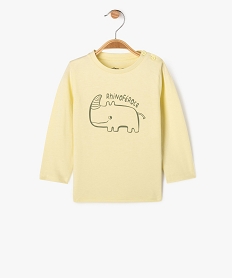 GEMO Tee-shirt manches longues en coton imprimé bébé garçon jaune standard