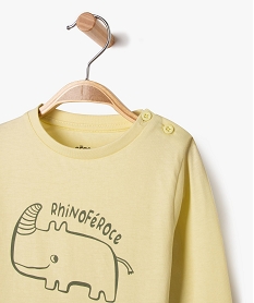 tee-shirt manches longues en coton imprime bebe garcon jaune standard tee-shirts manches longuesG511001_2