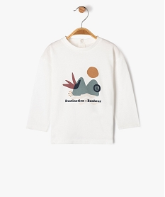 GEMO Tee-shirt manches longues à message bébé garçon Beige