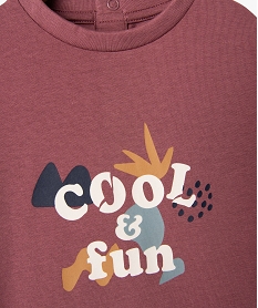 tee-shirt manches longues a message bebe garcon roseG511501_2