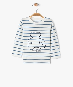 GEMO tee-shirt manches longues à rayures en maille texturée bébé garçon - LuluCastagnette Beige