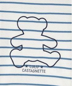 tee-shirt manches longues a rayures en maille texturee bebe garcon - lulucastagnette jaune chineG511701_2