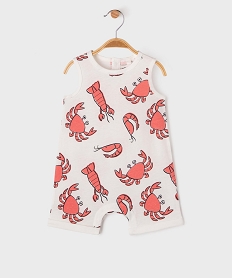 combishort avec motifs crustaces bebe garcon blancG513001_1