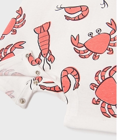 combishort avec motifs crustaces bebe garcon blancG513001_2