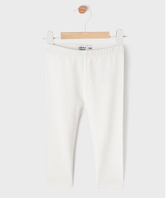 GEMO Legging long en coton stretch bébé fille blanc chine