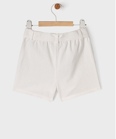 short ample en coton avec ceinture a nouer bebe fille - lulucastagnette blancG513801_3