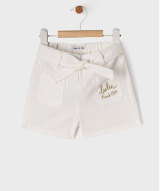 short ample en coton avec ceinture a nouer bebe fille - lulucastagnette blancG513801_4
