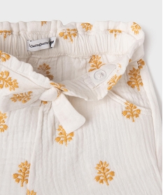 short ample en double gaze de coton brodee bebe fille - lulucastagnette blancG513901_2