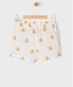 short ample en double gaze de coton brodee bebe fille - lulucastagnette blancG513901_3