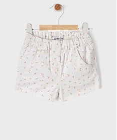short en coton fleuri a taille elastiquee bebe fille blanc chineG514001_4
