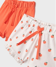 short en coton avec volants bebe fille (lot de 2) orange standardG515401_2