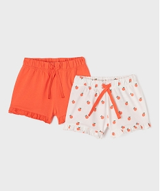 short en coton avec volants bebe fille (lot de 2) orange standardG515401_4