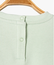 sweat molletonne bebe fille avec motifs et message vert standardG515601_3