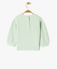 sweat molletonne bebe fille avec motifs et message vert standardG515601_4