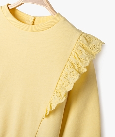 sweat ample a broderie anglaise bebe fille jaune standardG516101_2
