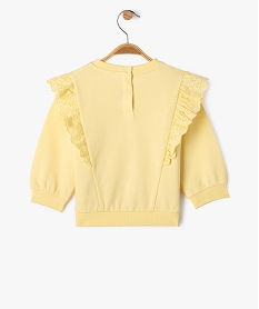 sweat ample a broderie anglaise bebe fille jaune standardG516101_3
