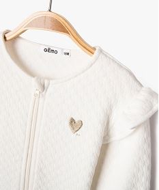 sweat zippe avec volants sur les epaules bebe fille beigeG516201_2