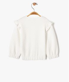 sweat zippe avec volants sur les epaules bebe fille beigeG516201_3