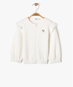 sweat zippe avec volants sur les epaules bebe fille beigeG516201_4