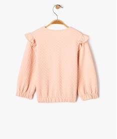 sweat zippe avec volants sur les epaules bebe fille roseG516301_3
