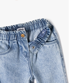jean delave avec ceinture elastique bebe fille bleu pantalonsG516501_2