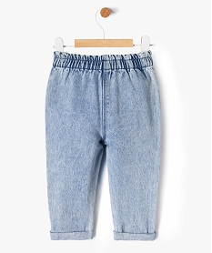 jean delave avec ceinture elastique bebe fille bleu pantalonsG516501_4