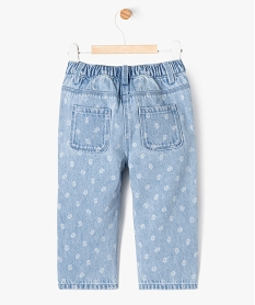 jean imprime fleuri bebe fille bleu pantalonsG516601_4