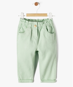 GEMO Pantalon en coton avec taille ajustable bébé fille vert standard