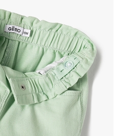 pantalon en coton avec taille ajustable bebe fille vert standard pantalonsG516901_2