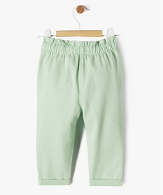 pantalon en coton avec taille ajustable bebe fille vert standard pantalonsG516901_3