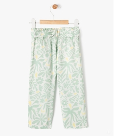 pantalon imprime en viscose avec taille elastique bebe fille vert pantalonsG517101_3