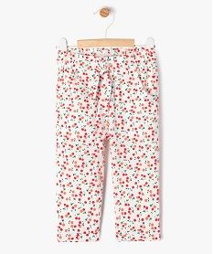 pantalon droit en viscose fluide et imprimee a taille elastiquee bebe fille rouge pantalonsG517401_4