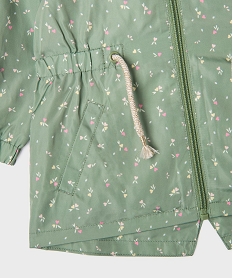 impermeable deperlant a motifs fleuris bebe fille vert standardG517801_2