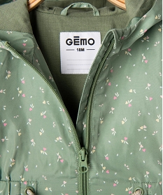 impermeable deperlant a motifs fleuris bebe fille vert standardG517801_3