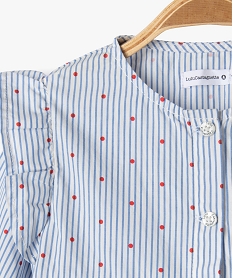 blouse manches longues a rayures bebe fille - lulucastagnette bleu standardG518301_2