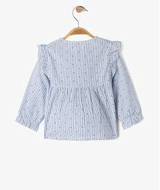 blouse manches longues a rayures bebe fille - lulucastagnette bleu standardG518301_4