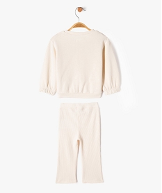 ensemble 2 pieces sweat et legging bebe fille beige standardG518601_3