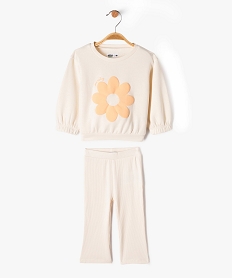 ensemble 2 pieces sweat et legging bebe fille beige standardG518601_4