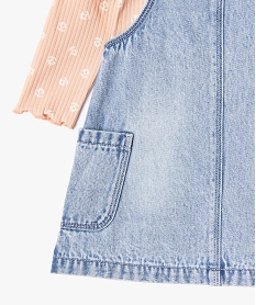 ensemble 2 pieces robe tee-shirt manches longues bebe fille bleuG518801_2
