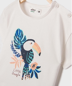 pyjashort 2 pieces motif oiseau exotique bebe fille bleu standardG519501_2